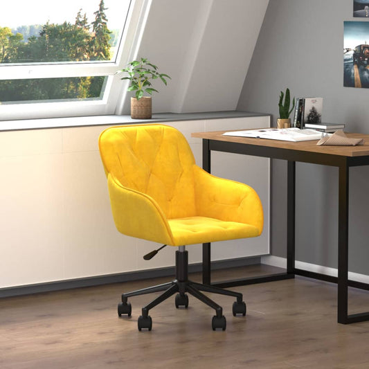 Office chair swivel velvet yellow