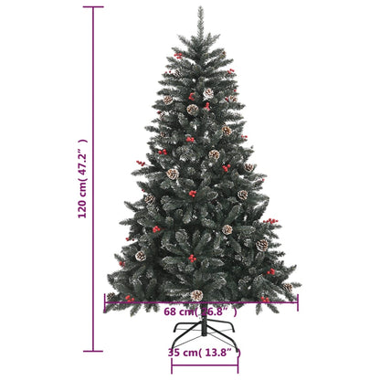 Kunstkerstboom met standaard 120 cm PVC groen