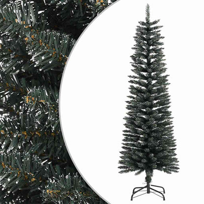 Kunstkerstboom met standaard smal 150 cm PVC groen