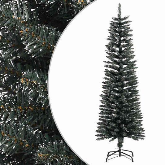 Kunstkerstboom met standaard smal 150 cm PVC groen