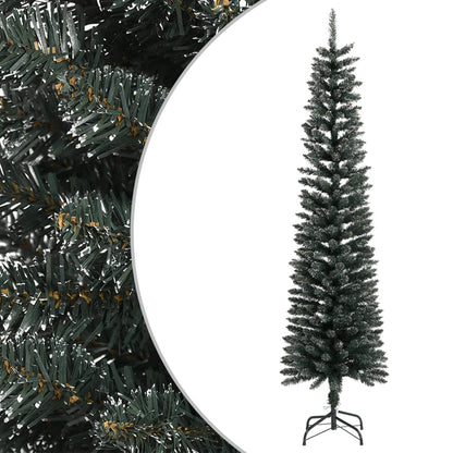 Kunstkerstboom met standaard smal 210 cm PVC groen