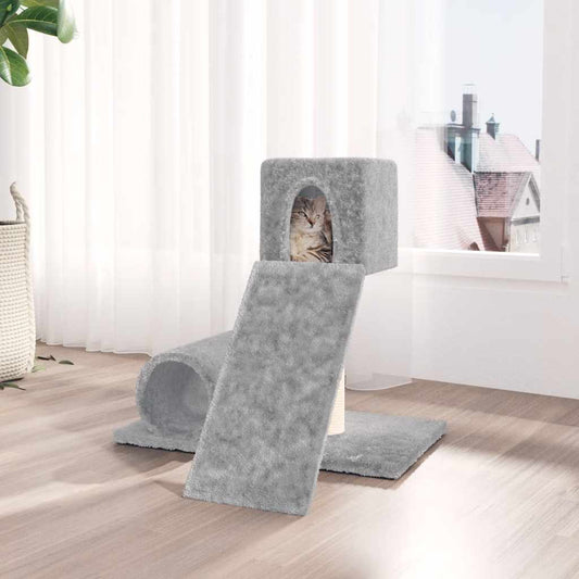 Cat furniture with sisal scratching posts 59 cm light gray