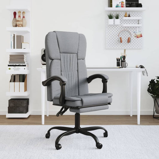 Office chair adjustable fabric light gray