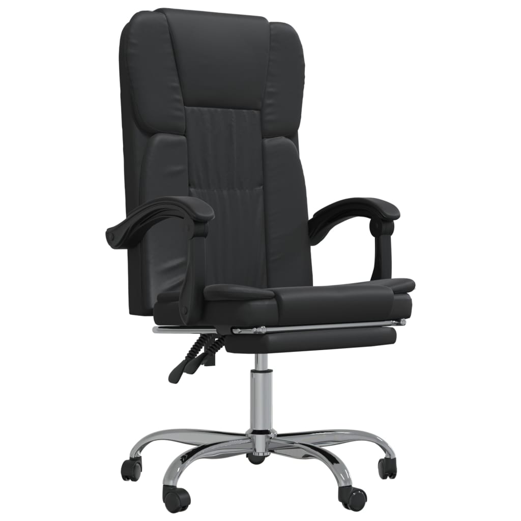 Office chair adjustable artificial leather black