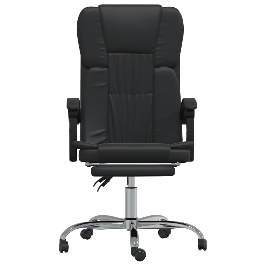Office chair adjustable artificial leather black