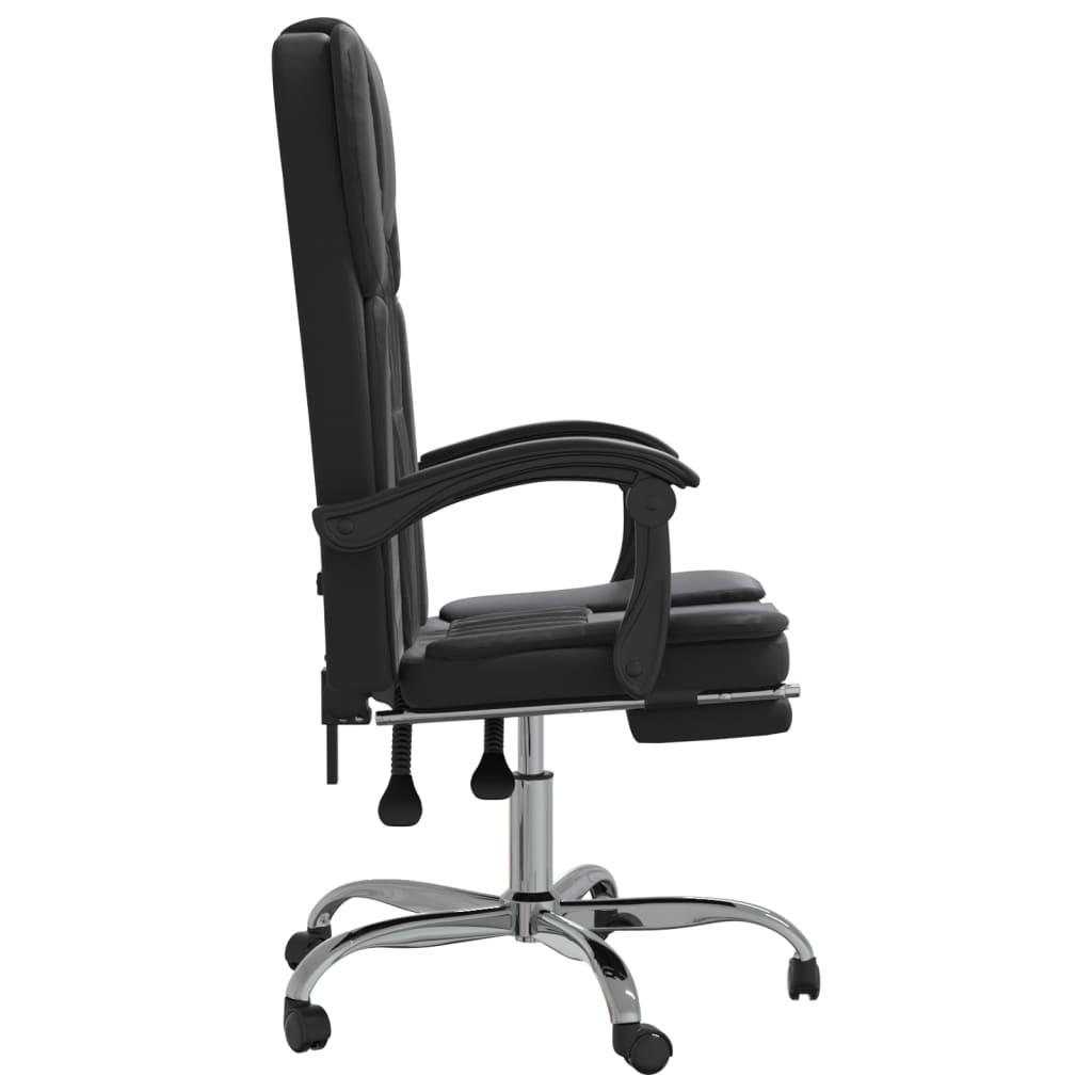 Office chair adjustable artificial leather black