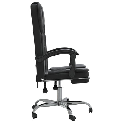 Office chair adjustable artificial leather black
