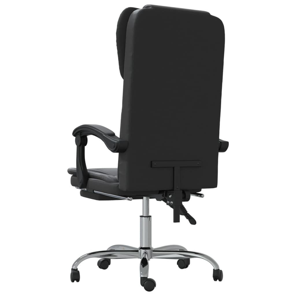 Office chair adjustable artificial leather black