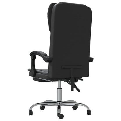 Office chair adjustable artificial leather black