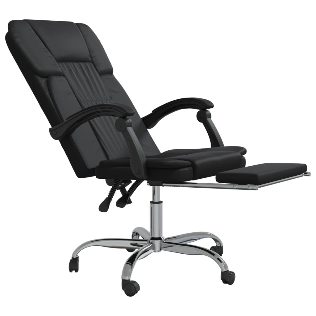 Office chair adjustable artificial leather black