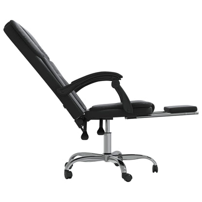 Office chair adjustable artificial leather black