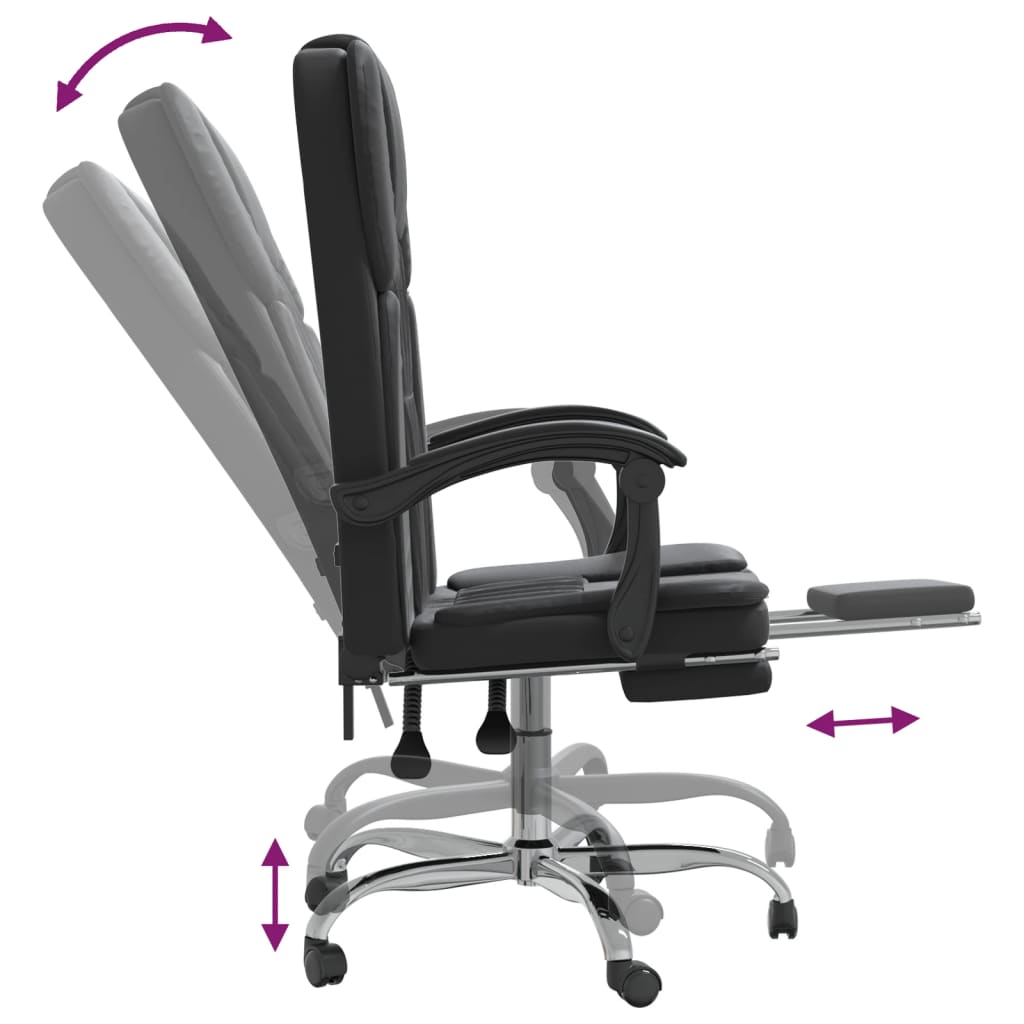 Office chair adjustable artificial leather black