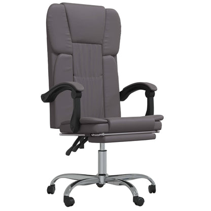 Office chair adjustable artificial leather grey