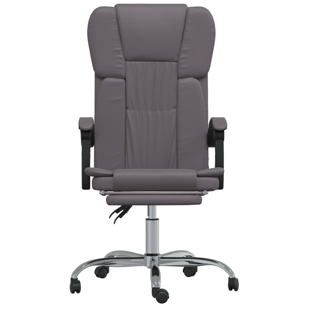 Office chair adjustable artificial leather grey