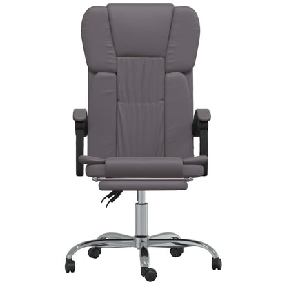 Office chair adjustable artificial leather grey