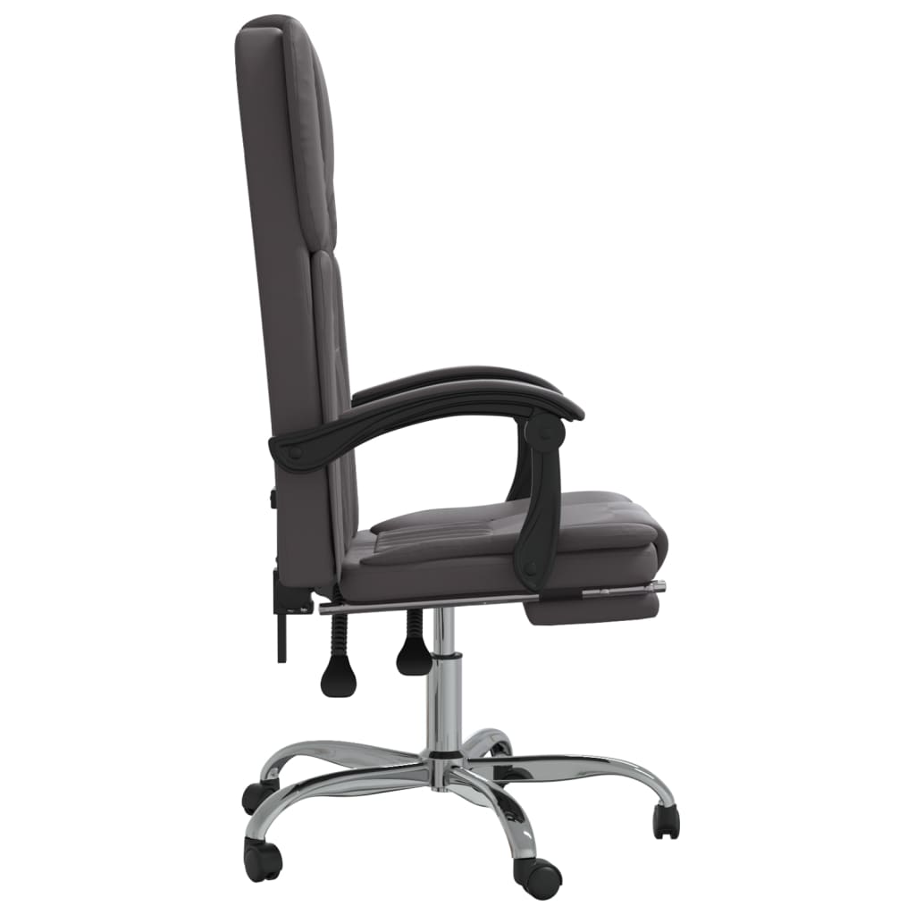 Office chair adjustable artificial leather grey