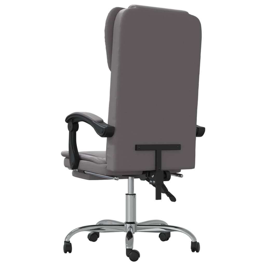 Office chair adjustable artificial leather grey