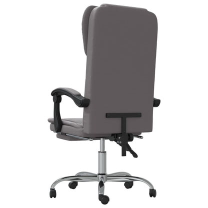 Office chair adjustable artificial leather grey