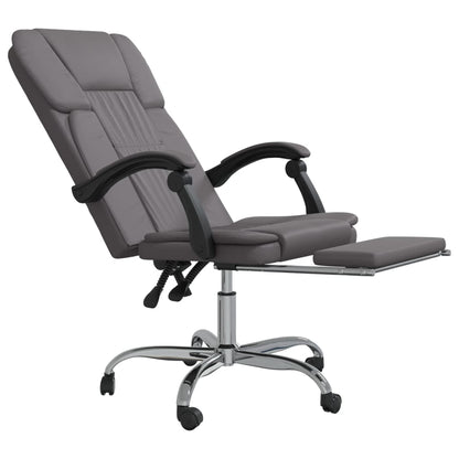 Office chair adjustable artificial leather grey