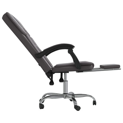 Office chair adjustable artificial leather grey