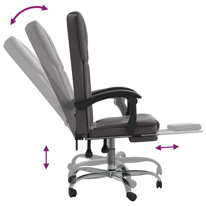 Office chair adjustable artificial leather grey