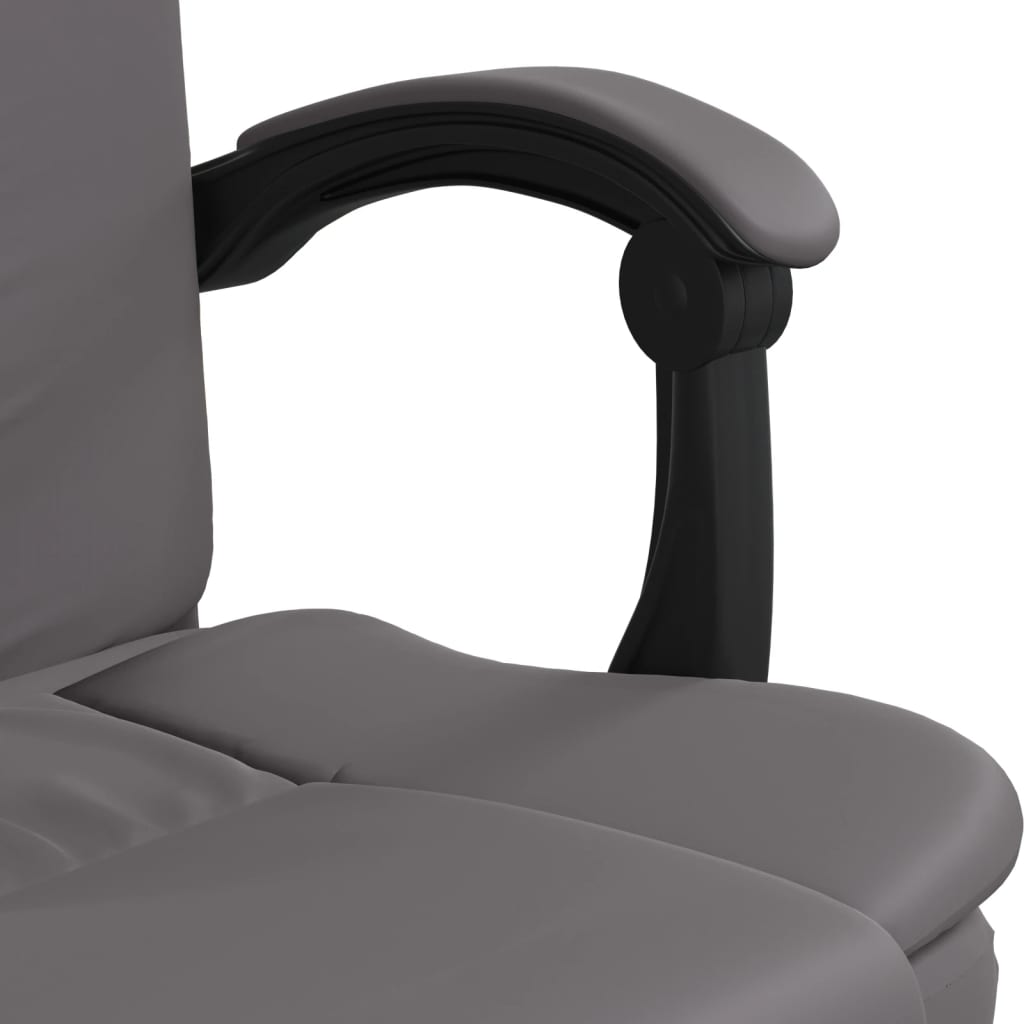 Office chair adjustable artificial leather grey