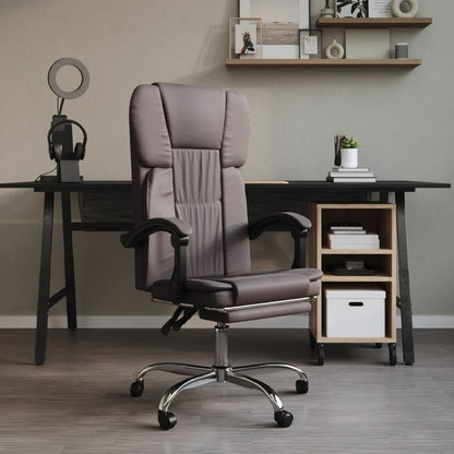 Office chair adjustable artificial leather grey