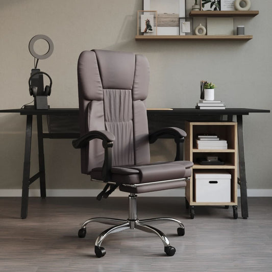 Office chair adjustable artificial leather grey