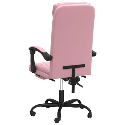 Kantoorstoel verstelbaar fluweel roze