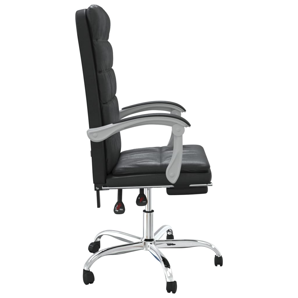 Office chair adjustable artificial leather black