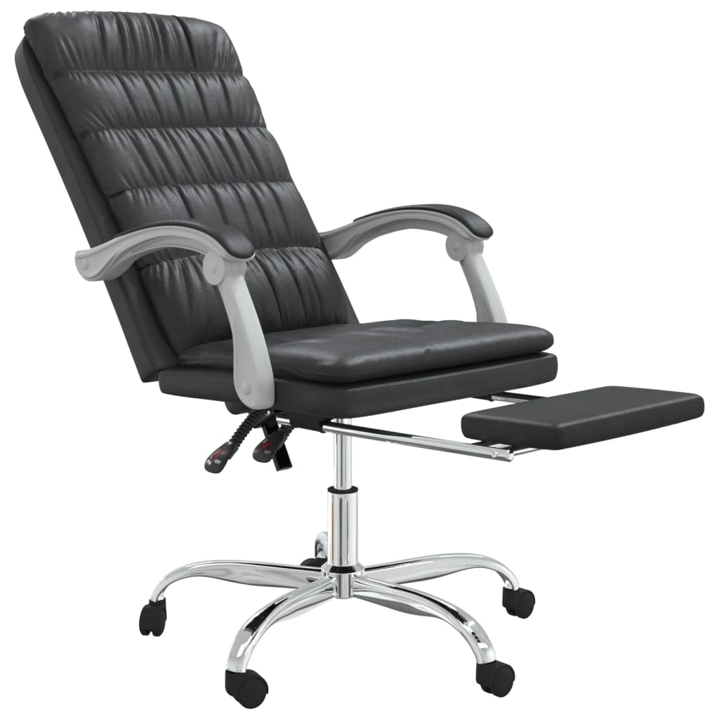 Office chair adjustable artificial leather black