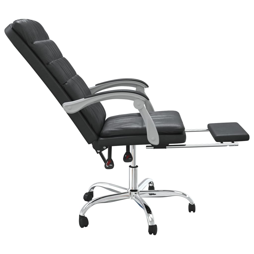 Office chair adjustable artificial leather black