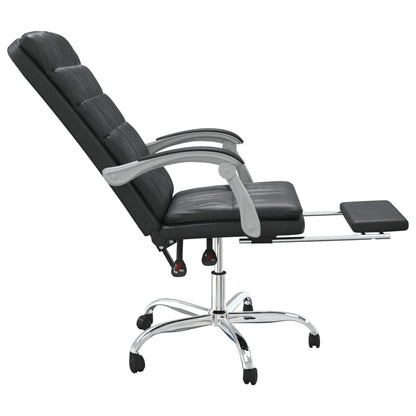 Office chair adjustable artificial leather black