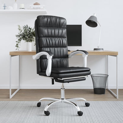 Office chair adjustable artificial leather black