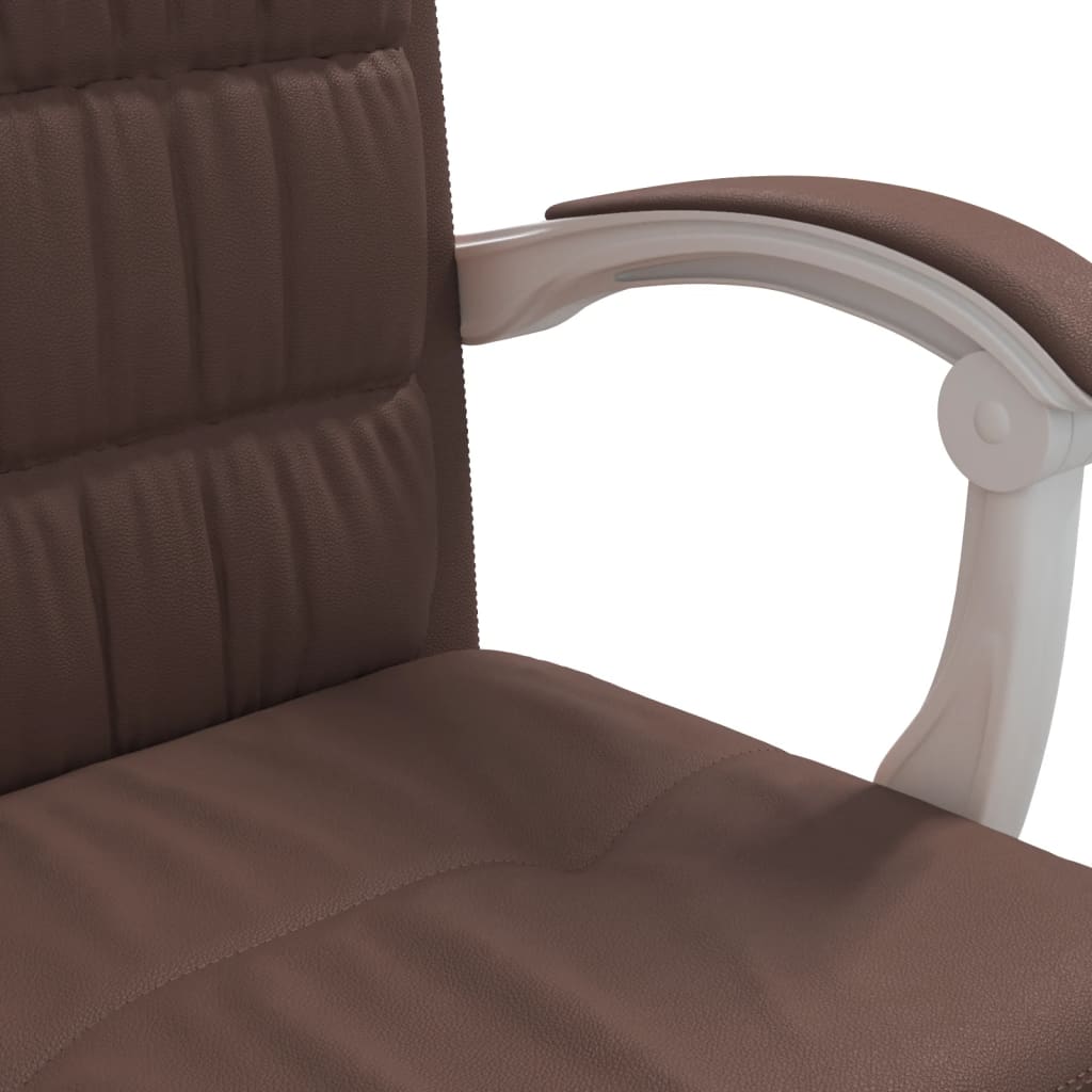 Kantoorstoel verstelbaar kunstleer bruin