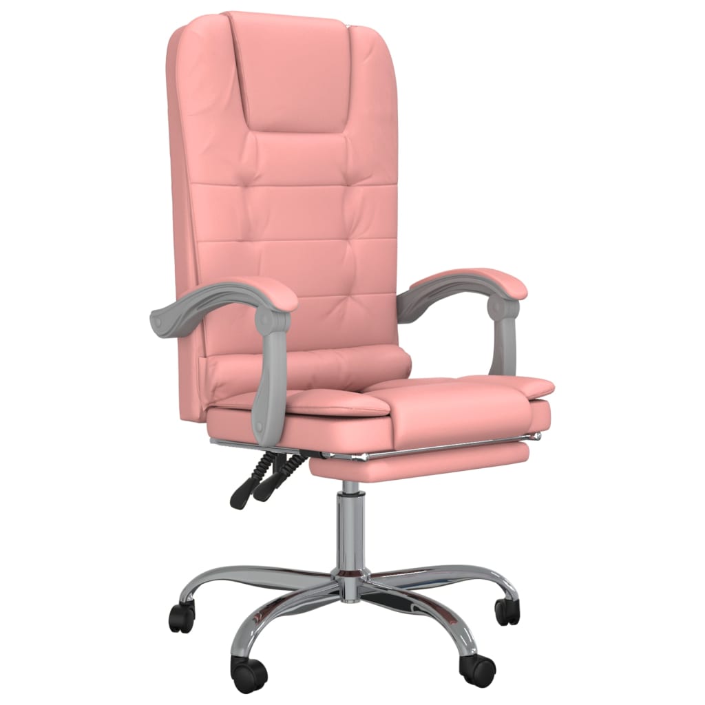 Office chair massage adjustable artificial leather pink