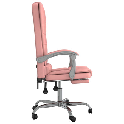 Office chair massage adjustable artificial leather pink