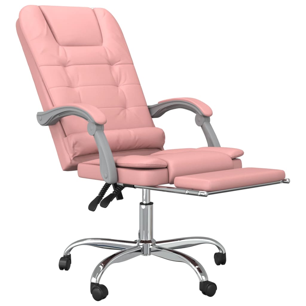 Office chair massage adjustable artificial leather pink