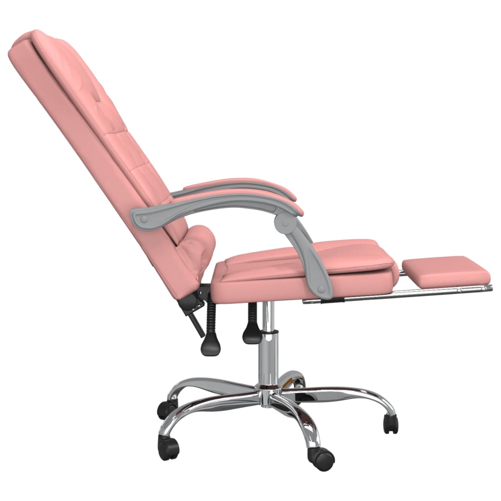 Office chair massage adjustable artificial leather pink