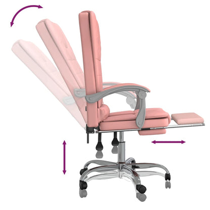 Office chair massage adjustable artificial leather pink