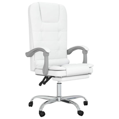 Office chair massage adjustable artificial leather white