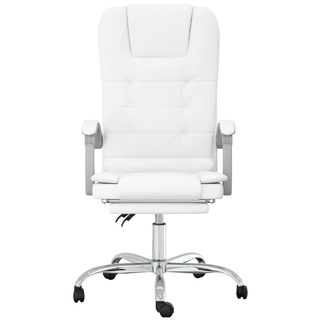 Office chair massage adjustable artificial leather white