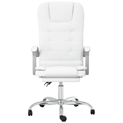 Office chair massage adjustable artificial leather white