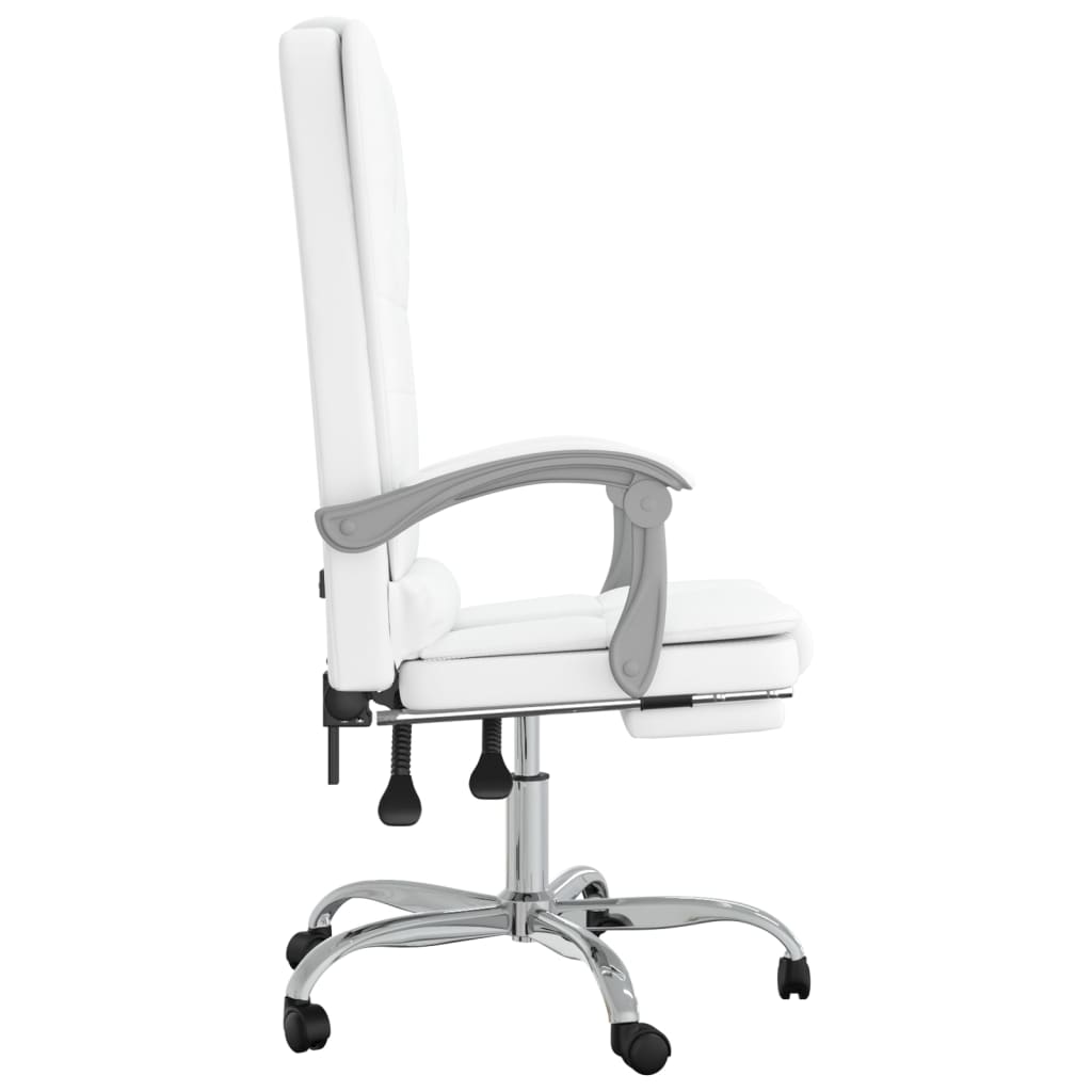 Office chair massage adjustable artificial leather white