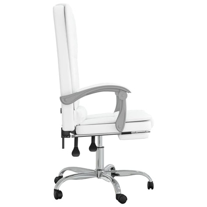 Office chair massage adjustable artificial leather white