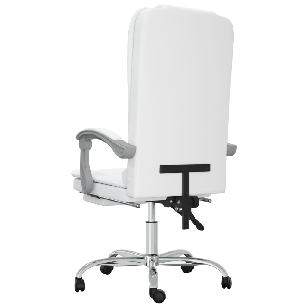 Office chair massage adjustable artificial leather white