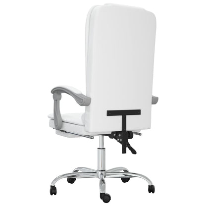 Office chair massage adjustable artificial leather white