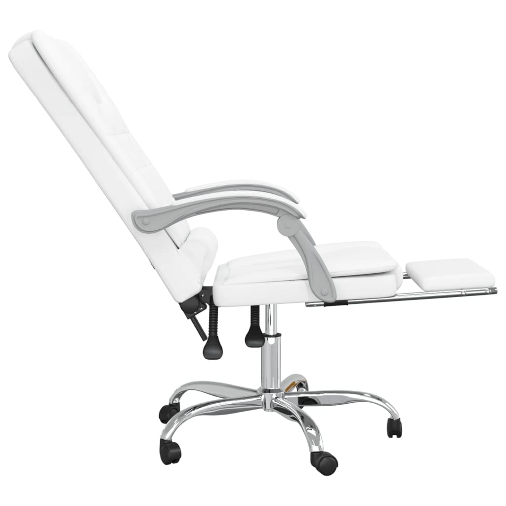 Office chair massage adjustable artificial leather white