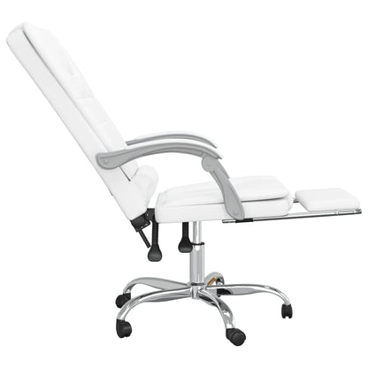 Office chair massage adjustable artificial leather white