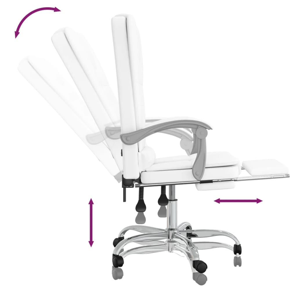 Office chair massage adjustable artificial leather white